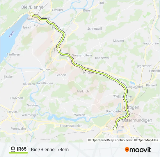 IR65 Train Line Map