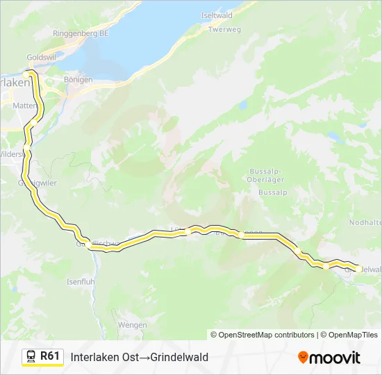 R61 R61 Route: Schedules, Stops & Maps - Interlaken Ost→Grindelwald (Updated)