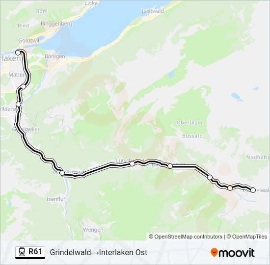 R61 Train Line Map
