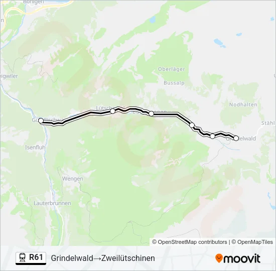 R61 Train Line Map