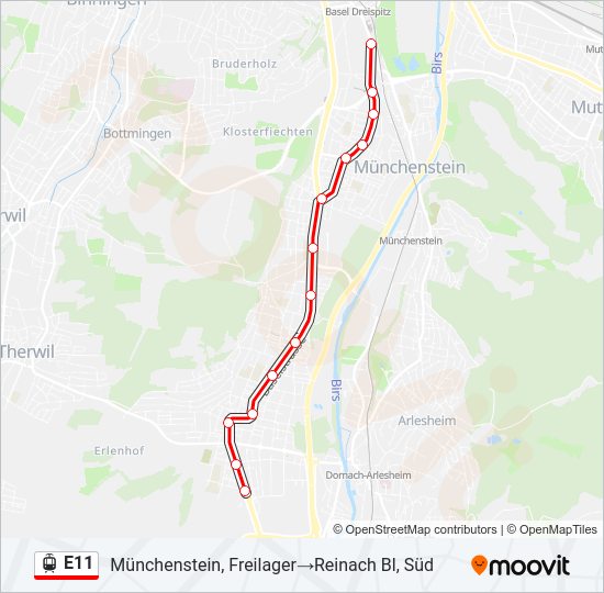 E11 Light Rail Line Map