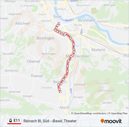 E11 Light Rail Line Map