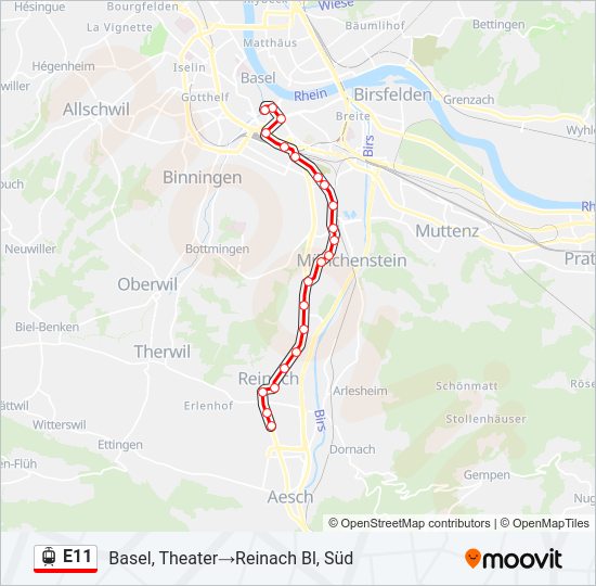 E11 Light Rail Line Map
