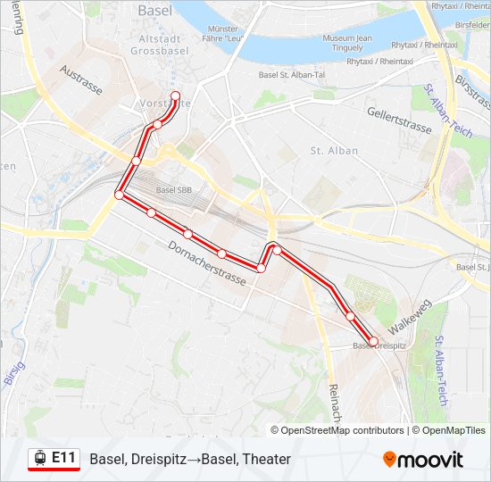 E11 Light Rail Line Map