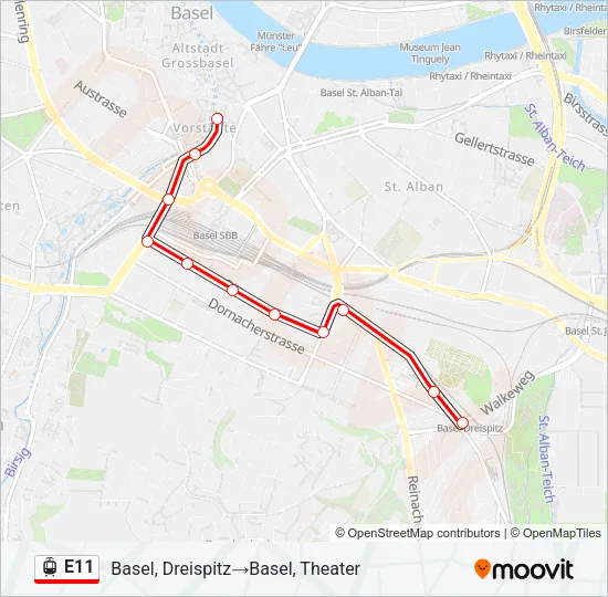 E11 Light Rail Line Map