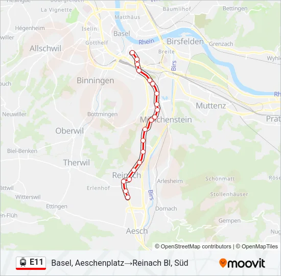 E11 Light Rail Line Map