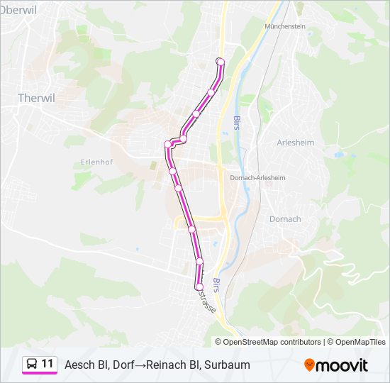 Buslinie 11 Karte