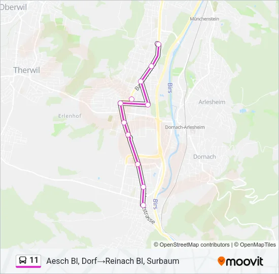 11 Bus Line Map