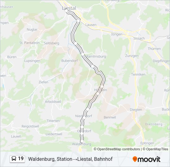 19 Bus Line Map
