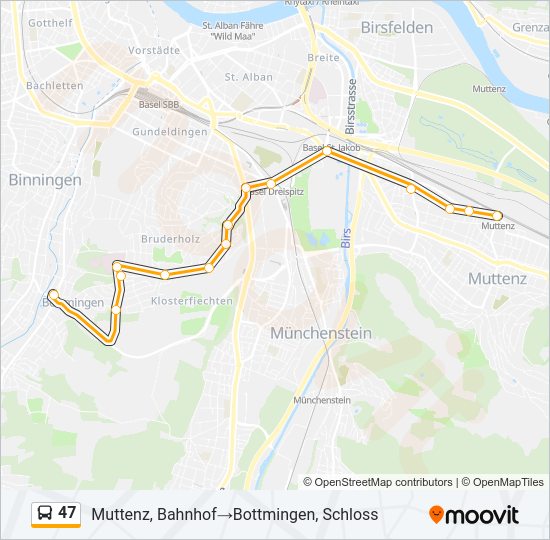 47 Bus Line Map