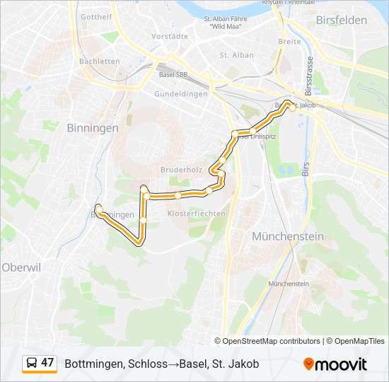 47 Bus Line Map