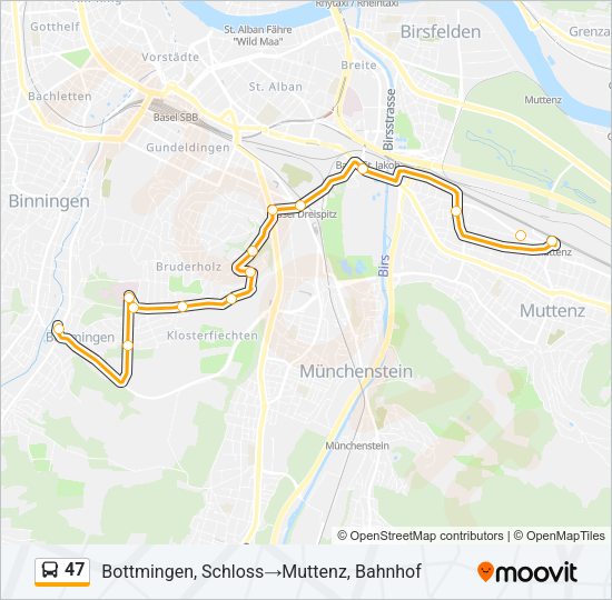 47 Bus Line Map