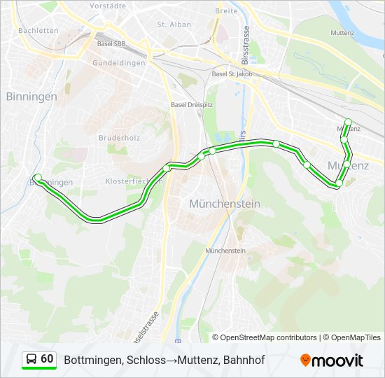 60 Bus Line Map