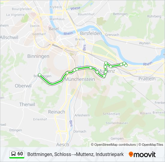 60 Bus Line Map