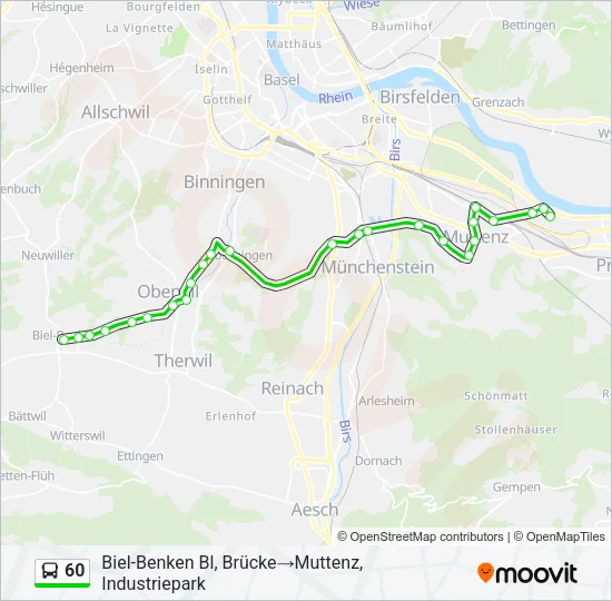 60 Bus Line Map