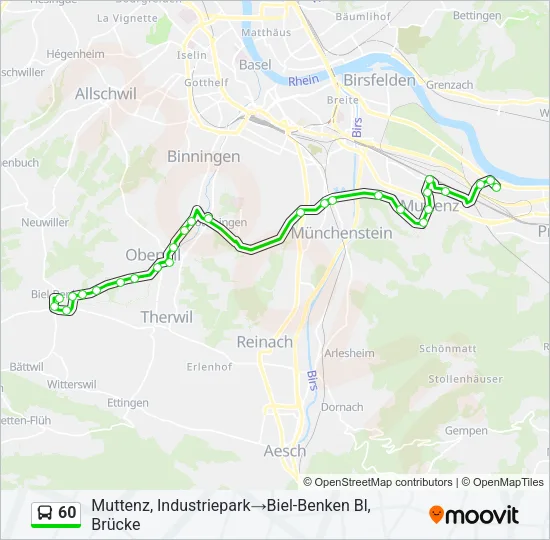 60 Bus Line Map