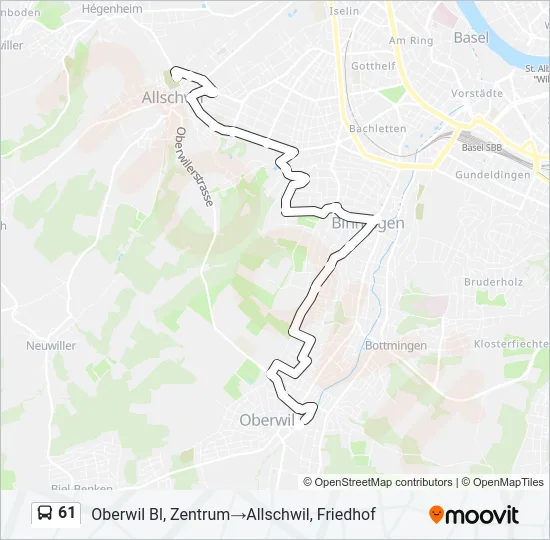 61 Bus Line Map