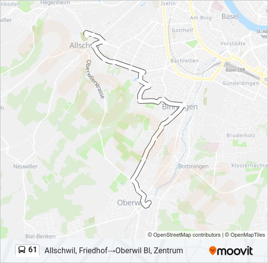 61 Bus Line Map
