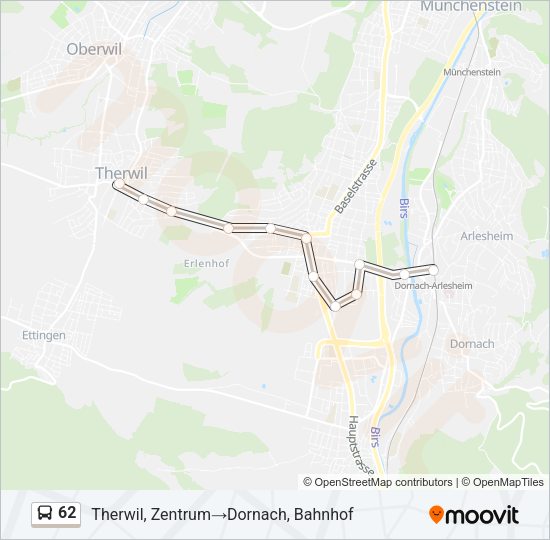 62 Bus Line Map