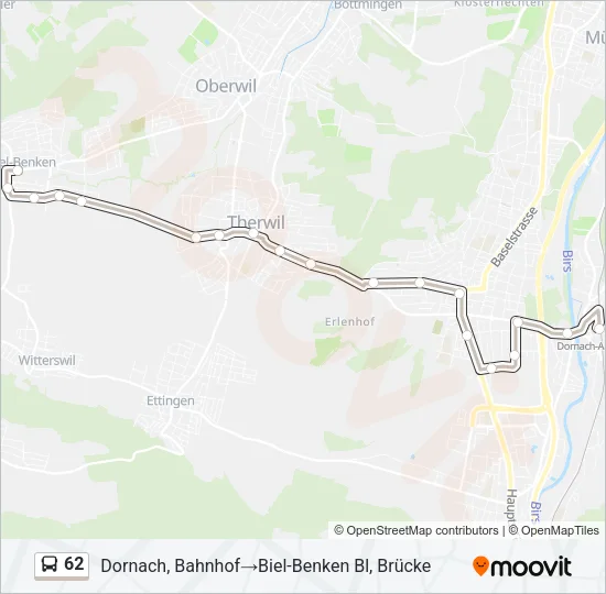 62 Bus Line Map