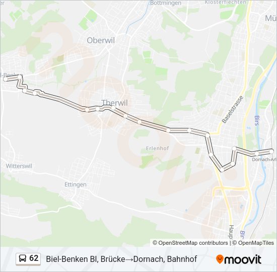 62 Bus Line Map