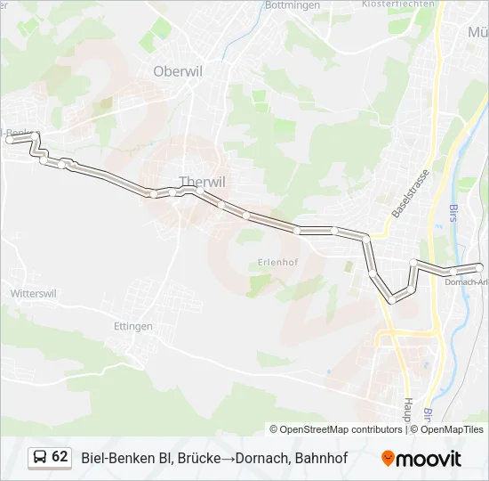 62 Bus Line Map