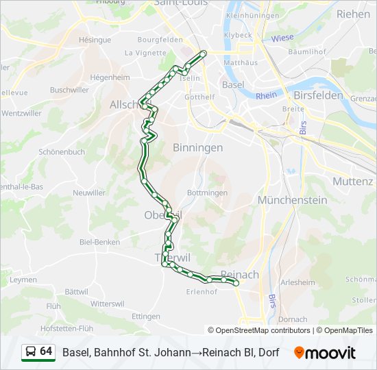 64 bus Line Map