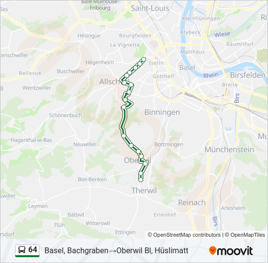 64 bus Line Map