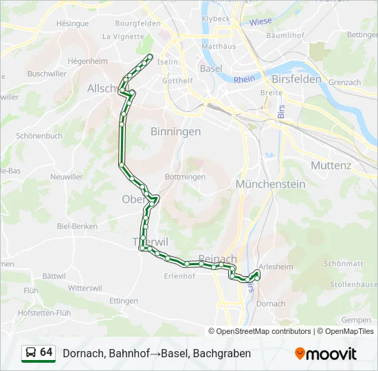 64 Bus Line Map