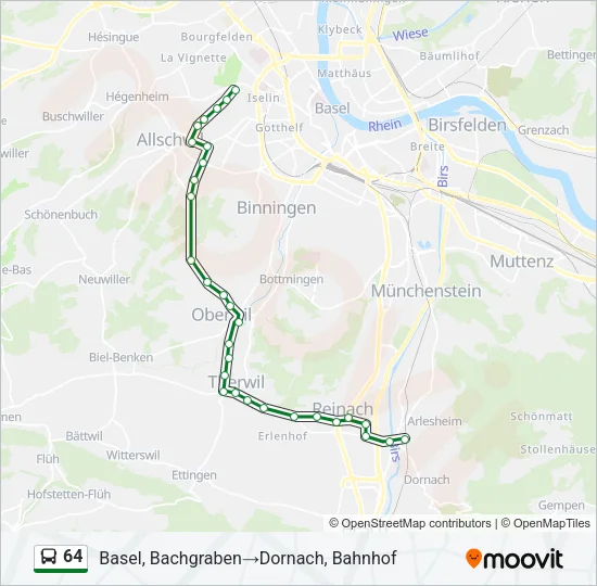 64 Bus Line Map