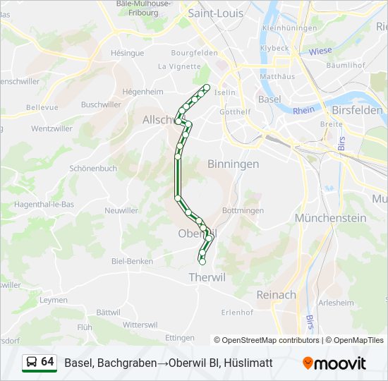 64 Bus Line Map