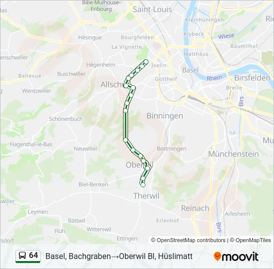 64 Bus Line Map