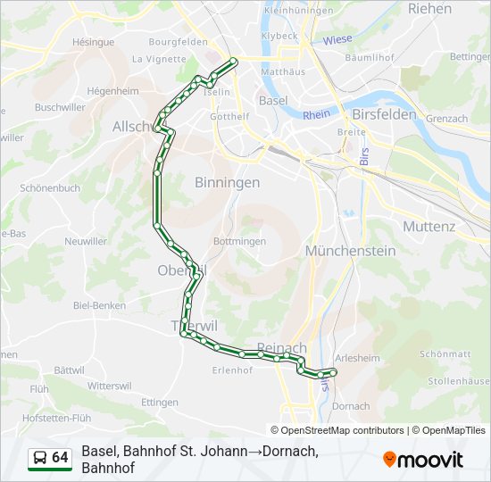 64 Bus Line Map
