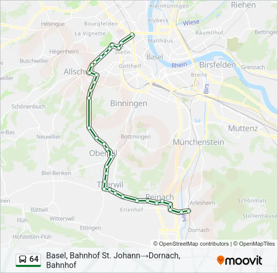 64 Bus Line Map
