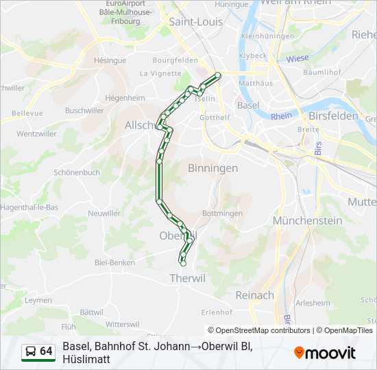 64 Bus Line Map