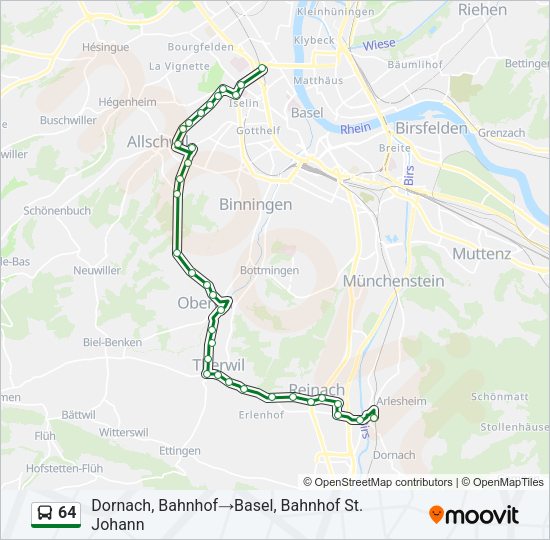 64 Bus Line Map