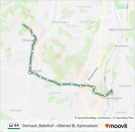 64 Bus Line Map