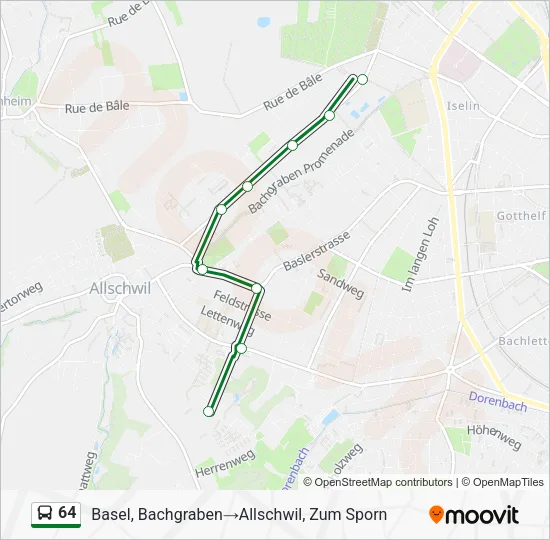 64 Bus Line Map