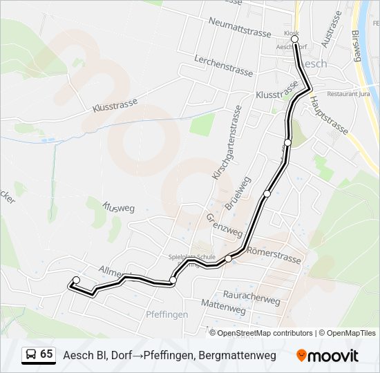 65 Bus Line Map