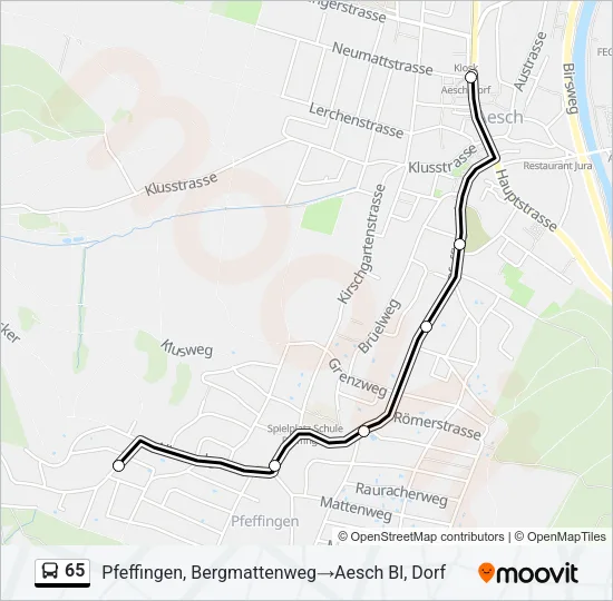 65 Bus Line Map