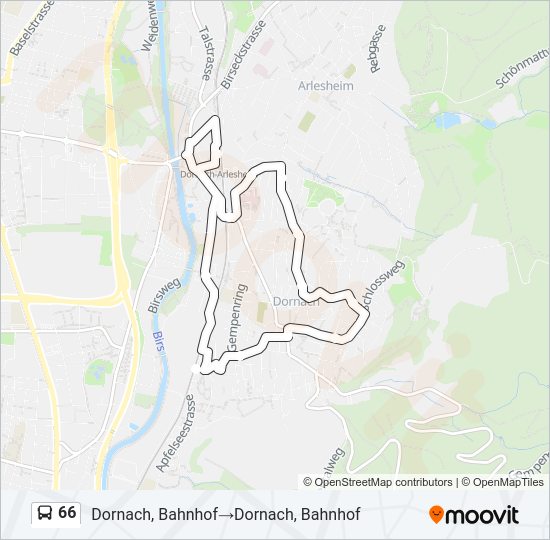 66 Bus Line Map