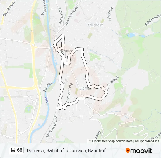 66 Bus Line Map