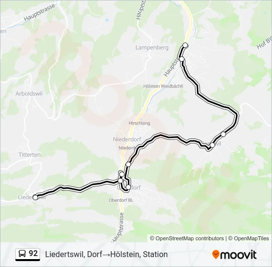 92 Bus Line Map