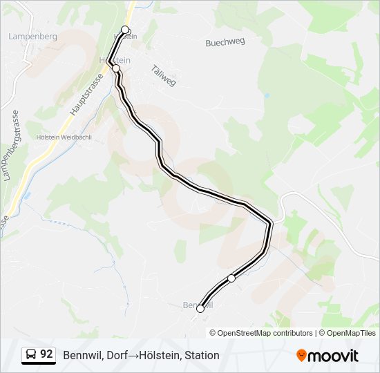 92 Bus Line Map