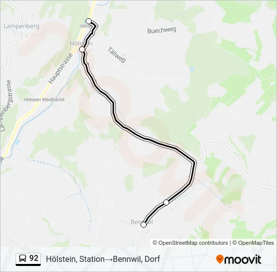 92 Bus Line Map