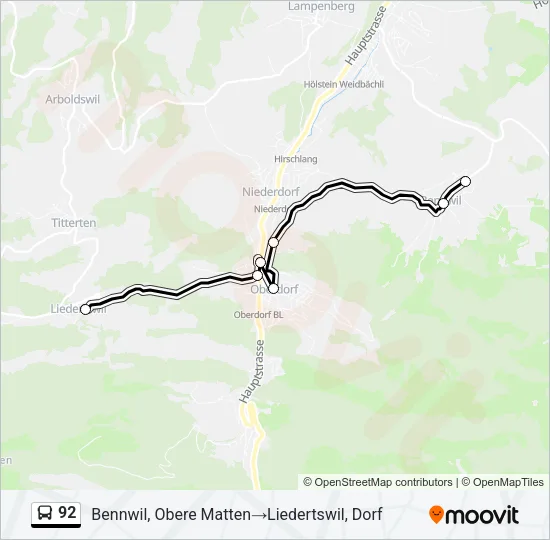 92 Bus Line Map