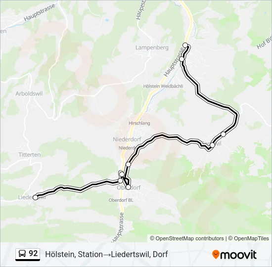 92 Bus Line Map