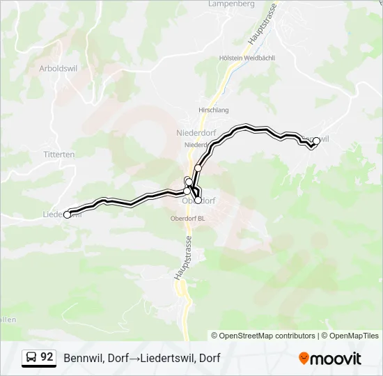 92 Bus Line Map