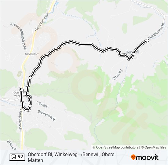 92 bus Line Map