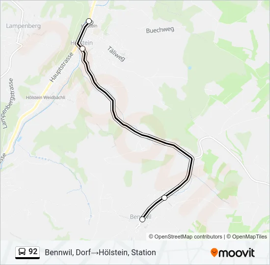 92 Bus Line Map